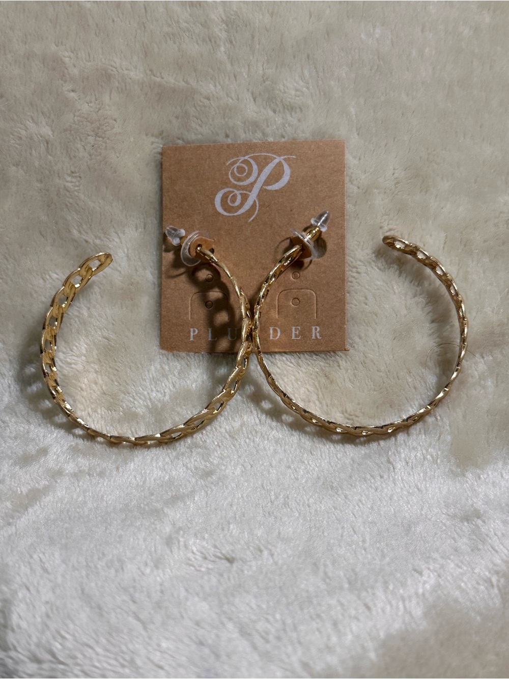 Plunder Twisted Gold Tone Hoop Earrings